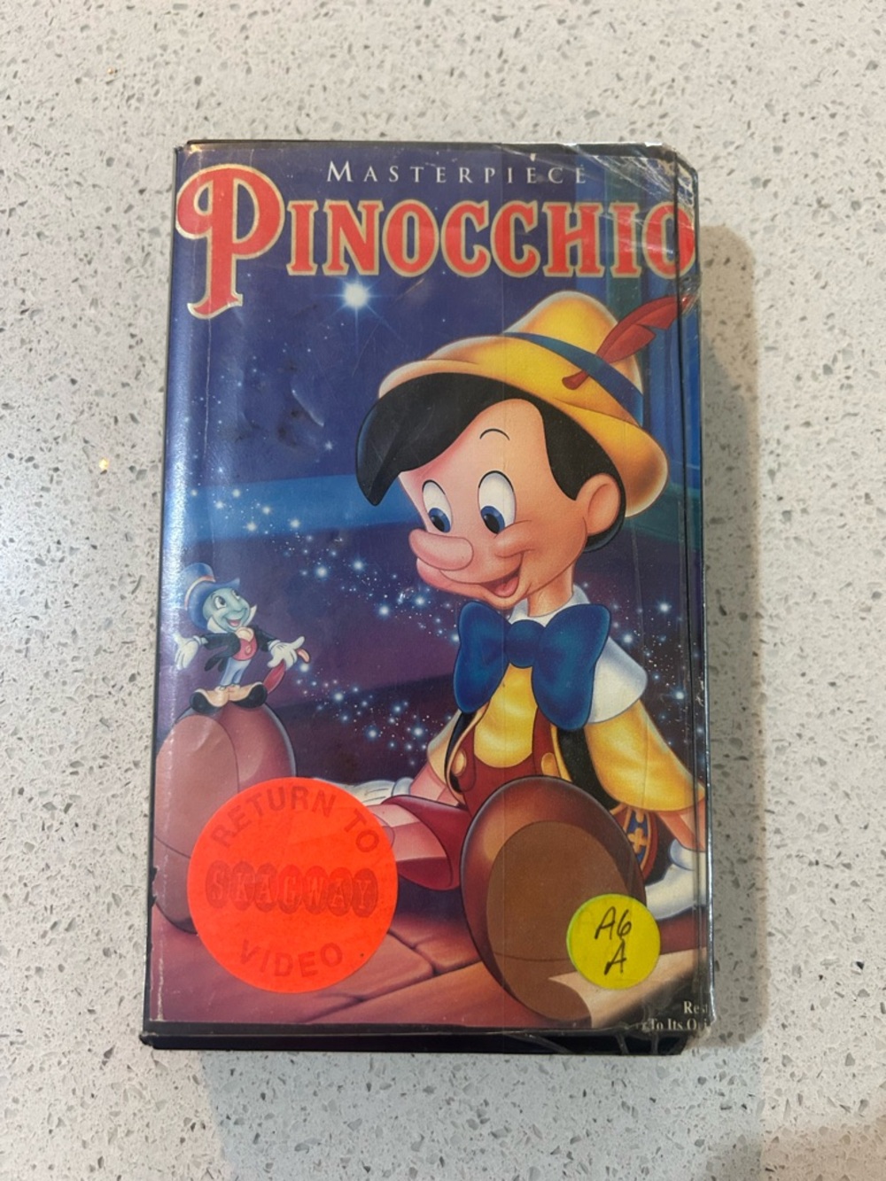 Pinocchio Masterpiece VHS - Classic Illustrated Cover and VHS